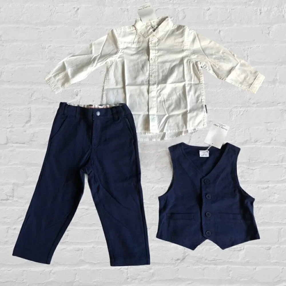 Polarn O. Pyret vest, shirt & pants set